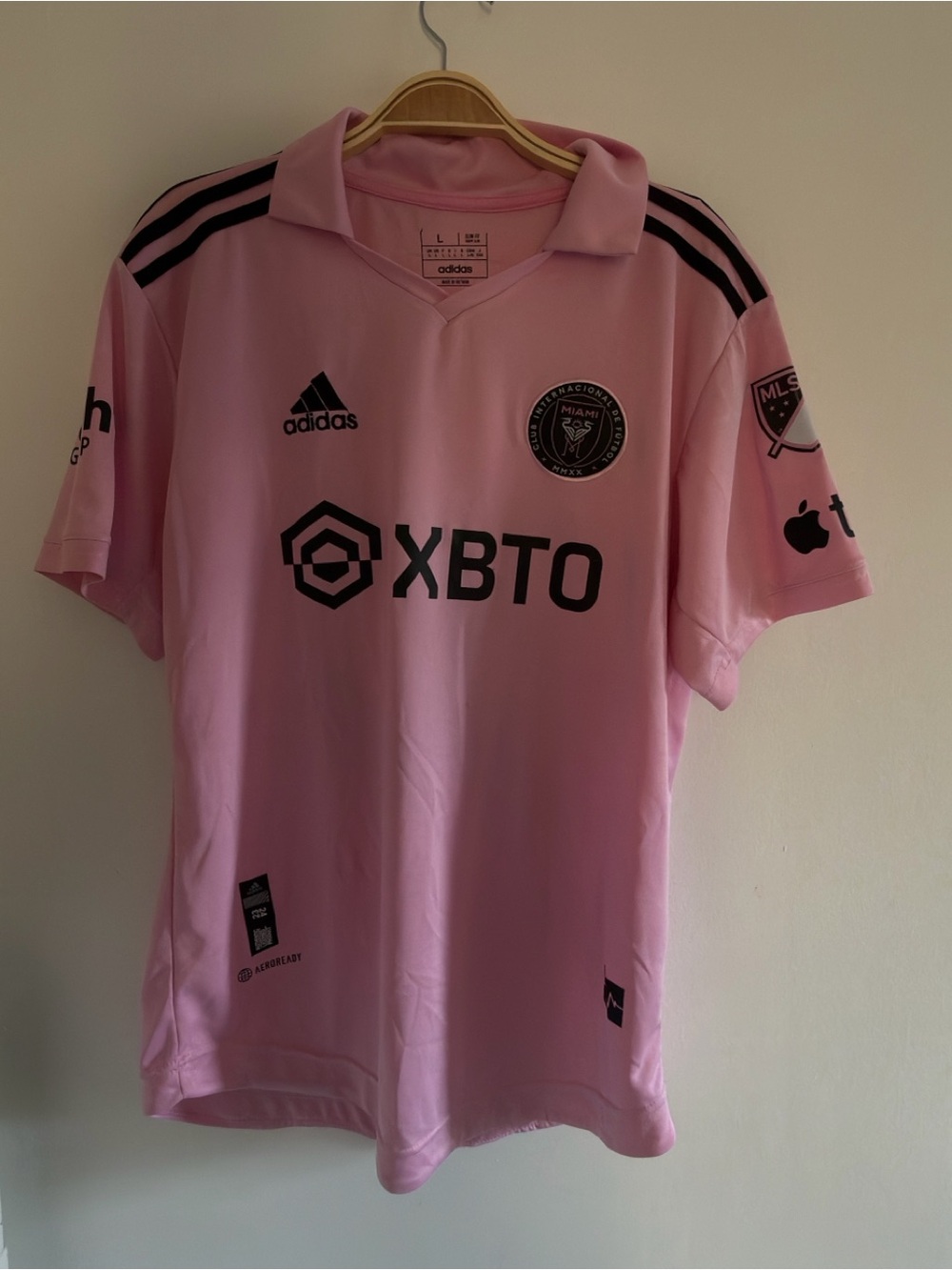 adidas Pink Soccer Jersey with Black Logos